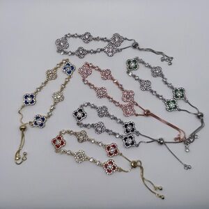 Elegant Multi-Color Crystal Bracelets Set